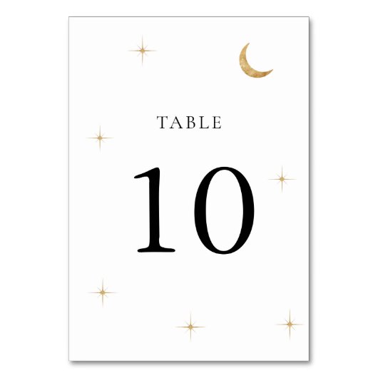 Klassieke minimale hemelse gouden maan sterren bru kaart (Achterkant)