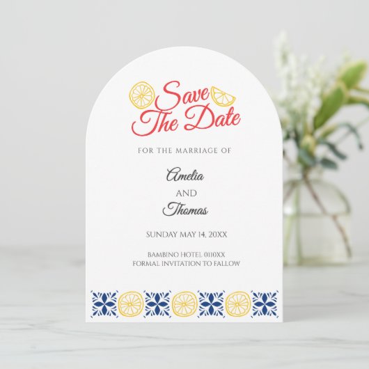 Klassieke minimale Italiaanse save the dates Kaart (Staand voorkant)