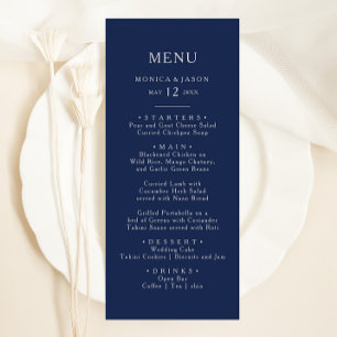 Klassieke minimale marine blauw   Zilverweddenscha Menu