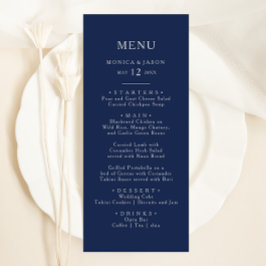 Klassieke minimale marine blauw | Zilverweddenscha Menu
