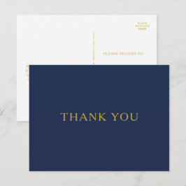 Klassieke minimale marineblauwe gouden bruiloft Ha Briefkaart