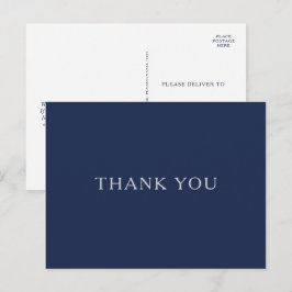 Klassieke minimale marinier Blue Silver Weddenscha Briefkaart