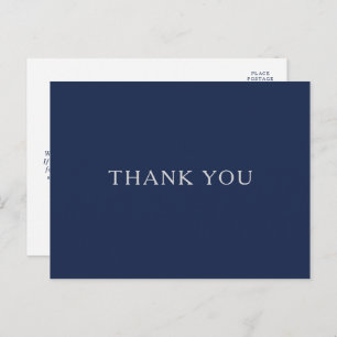 Klassieke minimale marinier Blue Silver Weddenscha Briefkaart