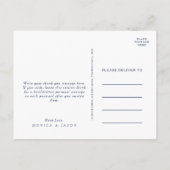 Klassieke minimale marinier Blue Silver Weddenscha Briefkaart (Achterkant)