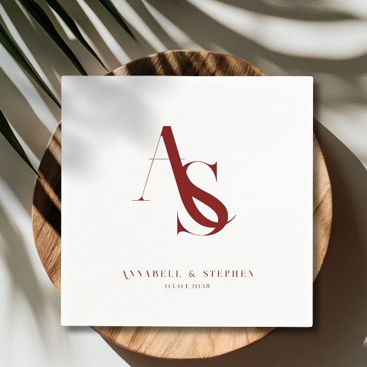 Klassieke, Minimale, Monogram, Trouwservetten Servet