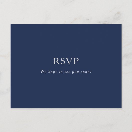 Klassieke minimale Navy Blue Silver Song Request R Briefkaart (Voorkant)