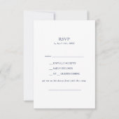Klassieke minimale Navy Blue Song Request RSVP-kaa RSVP Kaartje (Voorkant)