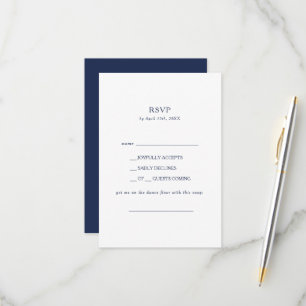 Klassieke minimale Navy Blue Song Request RSVP-kaa RSVP Kaartje