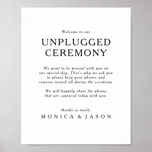 Klassieke, minimale, niet-aangesloten Ceremony-tek Poster (Voorkant)