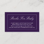 Klassieke, minimale Paarse boeken voor Baby Informatiekaartje (Voorkant)