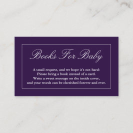 Klassieke, minimale Paarse boeken voor Baby Informatiekaartje