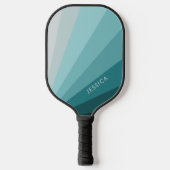 Klassieke minimale Pastel Blue Retro Stripes Patte Pickleball Paddle (Voorkant)