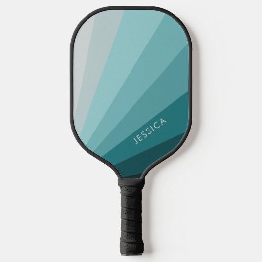 Klassieke minimale Pastel Blue Retro Stripes Patte Pickleball Paddle (Voorkant)