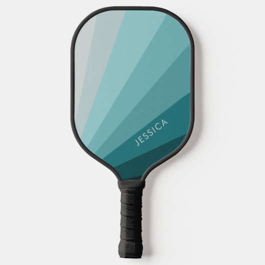 Klassieke minimale Pastel Blue Retro Stripes Patte Pickleball Paddle (Achterkant)