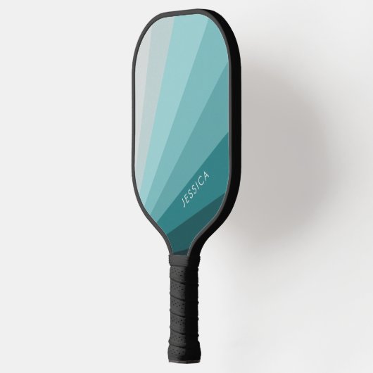 Klassieke minimale Pastel Blue Retro Stripes Patte Pickleball Paddle (Links)