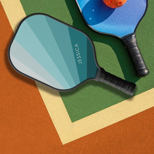 Klassieke minimale Pastel Blue Retro Stripes Patte Pickleball Paddle