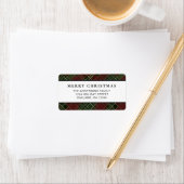 Klassieke Minimale Rood en Groen Geplakt Kerstmis Etiket (Insitu)