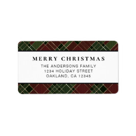 Klassieke Minimale Rood en Groen Geplakt Kerstmis Etiket