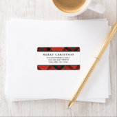 Klassieke Minimale Rood en Groen Geplakt Kerstmis Etiket (Insitu)