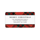 Klassieke Minimale Rood en Groen Geplakt Kerstmis Etiket (Voorkant)