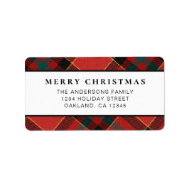 Klassieke Minimale Rood en Groen Geplakt Kerstmis Etiket