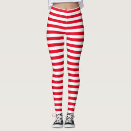 Klassieke minimale rood en wit gestreept leggings
