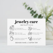 Klassieke minimale sieraden verzorging Dank u Busi Informatiekaartje (Staand voorkant)