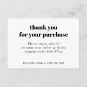 Klassieke minimale sieraden verzorging Dank u Busi Informatiekaartje (Achterkant)