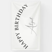 Klassieke Minimale Verjaardagsviering Klassiek Wit Spandoek (Verticaal)
