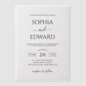 Klassieke minimale zwart-wit bruiloft vellum uitnodigingen (Voorkant)