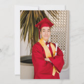 Klassieke, minimale zwarte Gold Graduparty foto Kaart (Achterkant)