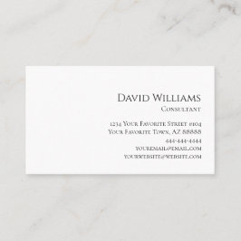 Klassieke, minimale zwarte wit visitekaartje