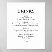 Klassieke Minimaliserende het Menu van de Drinken Poster (Voorkant)