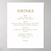Klassieke Minimaliserende het Menu van de Drinken  Poster (Voorkant)