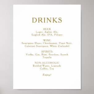 Klassieke Minimaliserende het Menu van de Drinken  Poster