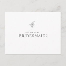 Klassieke minimalist U wordt mijn Bridesmaid Uitnodiging Briefkaart