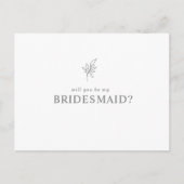 Klassieke minimalist U wordt mijn Bridesmaid Uitnodiging Briefkaart (Voorkant)