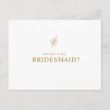 Klassieke minimalist U wordt mijn Bridesmaid