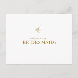 Klassieke minimalist U wordt mijn Bridesmaid Uitnodiging Briefkaart
