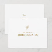 Klassieke minimalist U wordt mijn Bridesmaid Uitnodiging Briefkaart (Voorkant / Achterkant)
