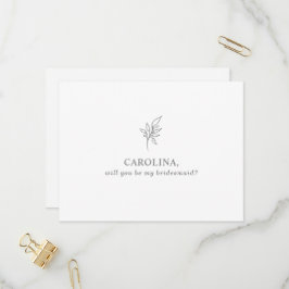 Klassieke minimalist U wordt mijn Bridesmaid Uitnodiging Briefkaart