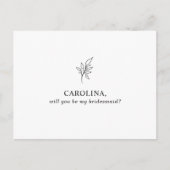 Klassieke minimalist U wordt mijn Bridesmaid Uitnodiging Briefkaart (Voorkant)