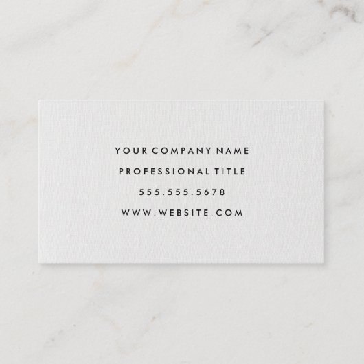 Klassieke minimalist | Wit textiel Visitekaartje (Achterkant)