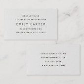 Klassieke minimalist | Wit textiel Visitekaartje (Voorkant / Achterkant)