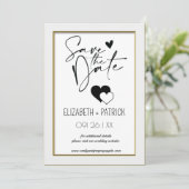 Klassieke minimalistisch, save the date kaart (Staand voorkant)