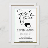 Klassieke minimalistisch, save the date kaart (Voorkant / Achterkant)