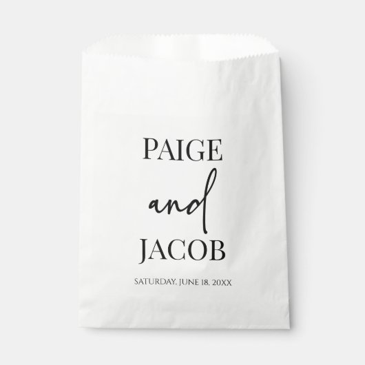 Klassieke Minimalistische Aangepaste Namen Bruilof Bedankzakje (Voorkant)