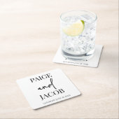 Klassieke Minimalistische Aangepaste Namen Bruilof Kartonnen Onderzetters (Insitu)
