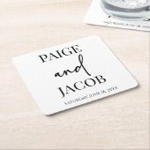 Klassieke Minimalistische Aangepaste Namen Bruilof Kartonnen Onderzetters (Schuin)