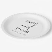 Klassieke Minimalistische Aangepaste Namen Bruilof Papieren Bordje (Gekanteld)